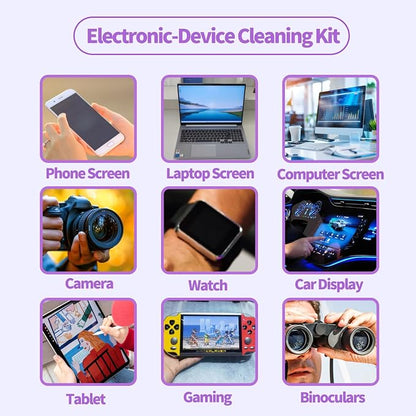 Phone Touch Screen Cleaner Mist Spray and Wipe, Hatstart Pristine Eyeglass Cleaning Kit for TV Laptop Computer Tablet PC LCD Flat Screens Car Display, Compatible with iPhone iPad MacBook Pro, Purple