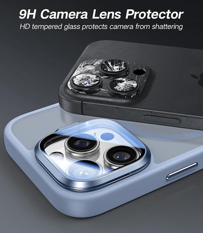 [Upgraded] for iPhone 16 Pro Max Case with Camera Cover Stand [Fit for MagSafe][9H Camera Lens Protector] Mil-Grade Protection Translucent Magnetic iPhone 16 Pro Max Phone Case, Light Blue
