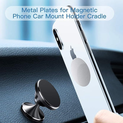 OWLKELA Mount Metal Plate for Phone Magnet Car Mount Holder Cradle with Adhesive, Universal Replacement Sticker Compatible with Magnetic Mounts - 10 Pack Black and Silver (4 Rectangle and 6 Round)