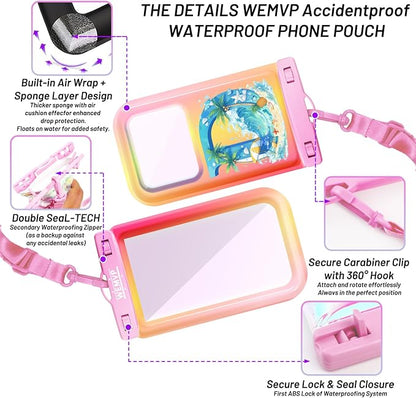 Personalized Initial Waterproof Phone Pouch Case - IPX8 Cellphone Dry Bag with Lanyard for iPhone 16/15/14/13/12 Pro Max (6.1–6.9"), Beach & Cruise Ship Essentials with Monogrammed Design (Pink, D)