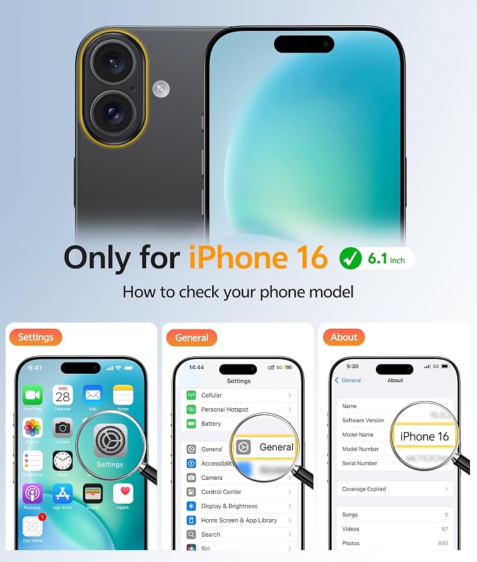 FNTCASE for iPhone 16 Case [Compatible with Magsafe] Translucent Matte Cases with [Screen Protector] Military Grade Shockproof Protective Phone Cover - Blue