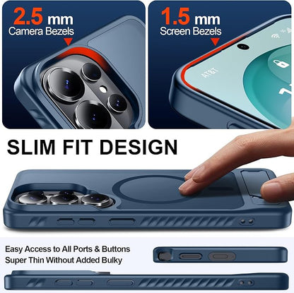 For Samsung Galaxy S26 Ultra Case with Kickstand,1*Screen Protector,[Compatible with Magsafe]Translucent Matte Military-Grade Protection,Magnetic Phone Case for Samsung Galaxy S26 Ultra,6.9"-Blue