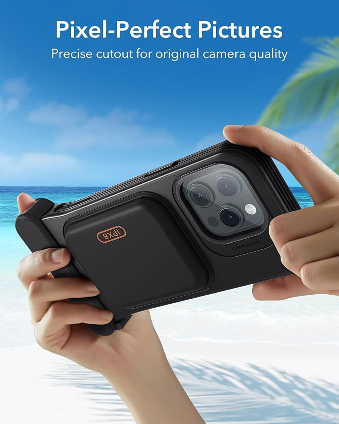ESR Waterproof Phone Pouch for iPhone 13 Pro / 14 Pro / 15 Pro, Underwater Touch Sensitivity, IPX8 Floating Waterproof Cellphone Case with Lanyard, Dry Bag for Snorkeling, Black, 2 Pack