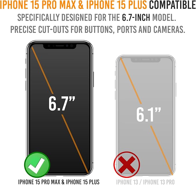 Alpatronix Battery Case for iPhone 15 Pro Max & 15 Plus, Portable Strong Slim Protective Extended Charger Case, 15W Fast Charging, 7000mAh Wireless Charging Case, Apple Pay, CarPlay (BX15PM) –Black