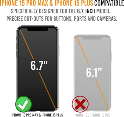 Alpatronix Battery Case for iPhone 15 Pro Max & 15 Plus, Portable Strong Slim Protective Extended Charger Case, 15W Fast Charging, 7000mAh Wireless Charging Case, Apple Pay, CarPlay (BX15PM) –Black