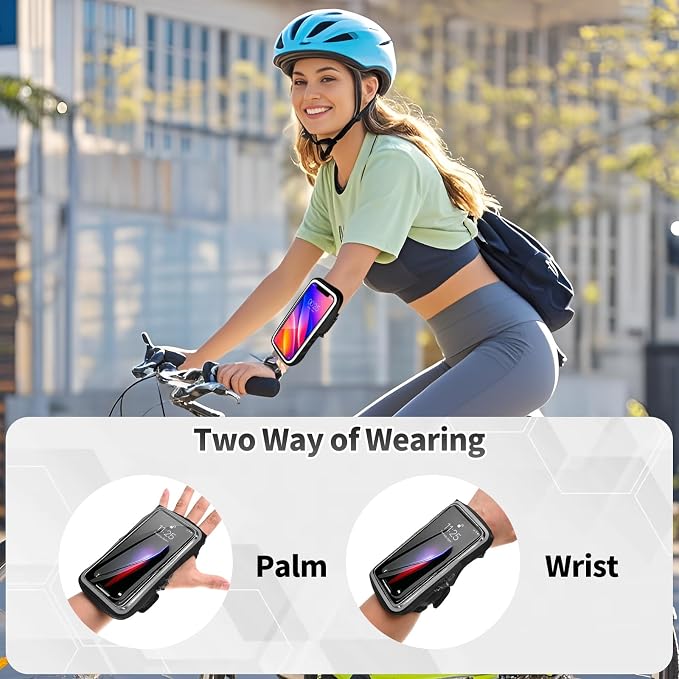 Wristband Phone Holder for Running, Forearm Armbands, Running Armband with Card Slot for iPhone Pro Max Plus (16/15/14/13/12/11/X/XR), for Galaxy S24/S10, Cell Phone Holder Up to 7.0'' Phone