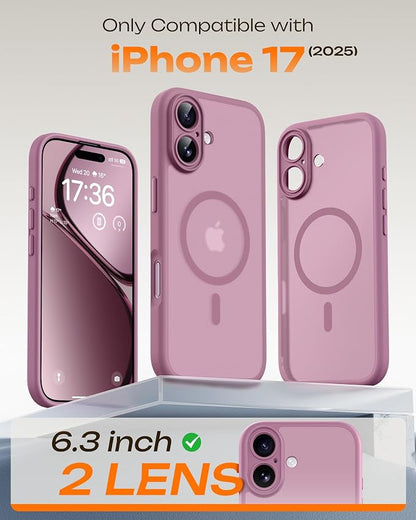TOCOL for Phone 17 Case, Compatible with Magsafe Charger, Full Camera Protection, Drop Protection, Translucent Matte Phone Case for Phone 17 6.3 inch (Lilac Purple)