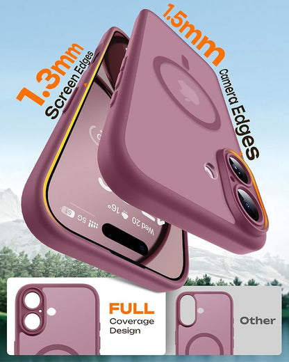 TOCOL for Phone 17 Case, Compatible with Magsafe Charger, Full Camera Protection, Drop Protection, Translucent Matte Phone Case for Phone 17 6.3 inch (Plum)