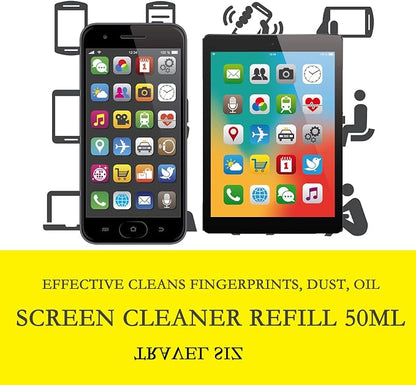 Professional Screen Cleaner Spray Refill - 50ml, Effective Cleans Fingerprints, Dust, Oil - Designed for Laptop, Phone, Ipad