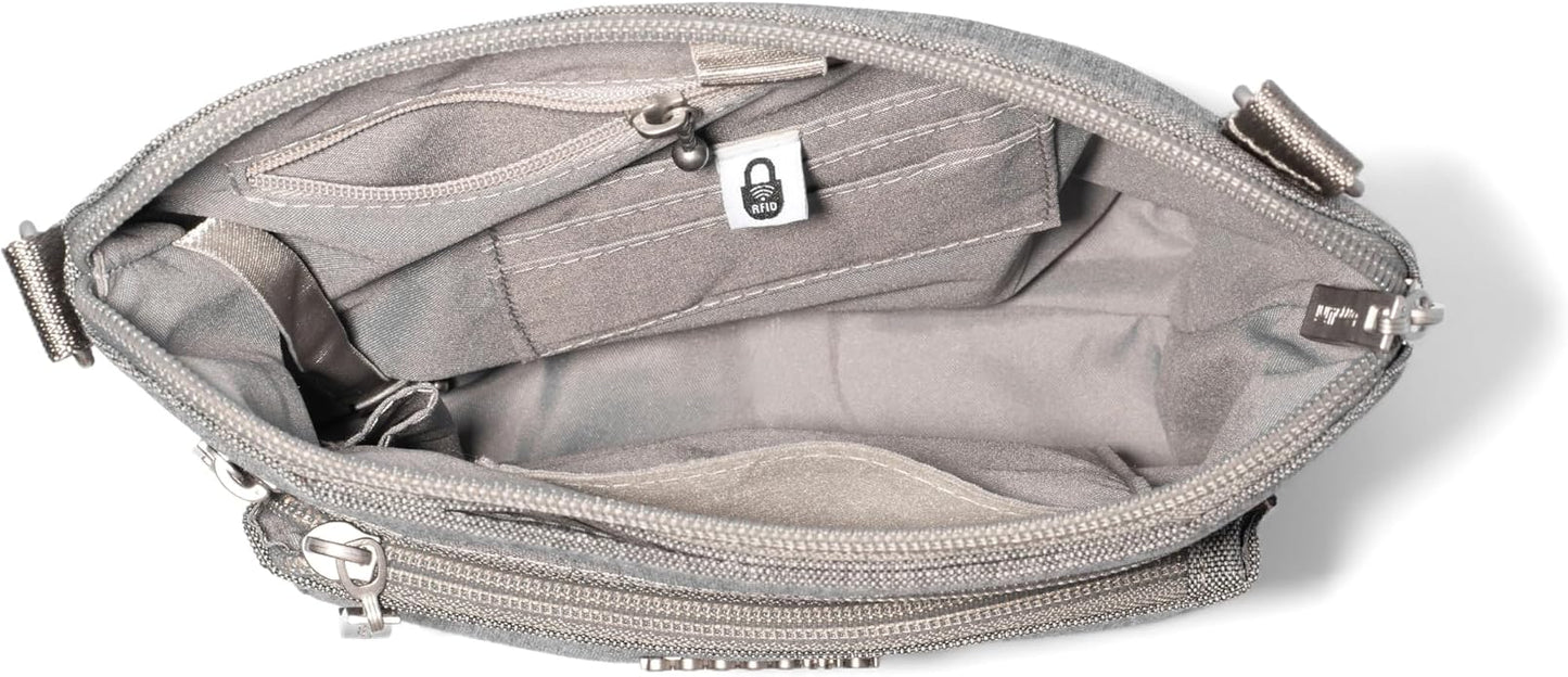 Baggallini Modern Pocket Crossbody Bag for Women, 8.5"x8.5" Handbag Purse with RFID, Lightweight Water-Resistant