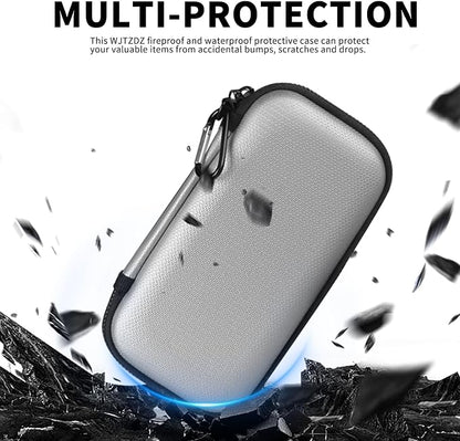 6500°F Fire-Resistant Hard Protective Travel Case,Waterproof Electronic Organizer for Anker/Jackery/RAVPower Power Bank with Fireproof Zipper,Shockproof EVA Carrying Case for Cell Phones/Earbuds