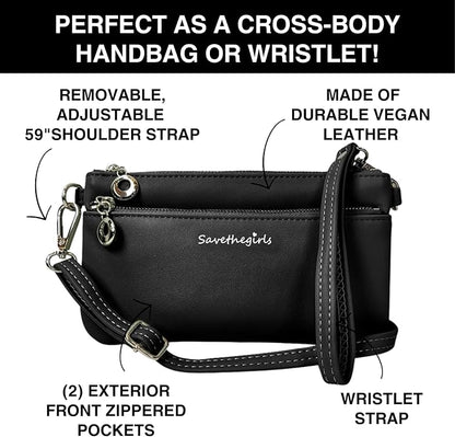 Save the Girls Cell Phone Purse - Touch Screen Women’s Crossbody Bag - Clutch Purses for Women (Bella) | Touch Screen, for Women
