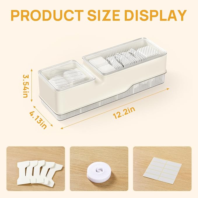 Cord Organizer Storage, Charger Organizer Box with Adjustable Dividers, Dustproof Plastic Case for Cables & Adapters, Includes Cable Ties and Labels, Wire Organizers for Cords in the Home Office