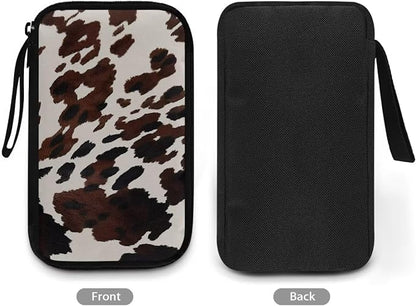 Cow Print Electronic Organizer Travel Cable Organizer Storage Bags for Data Cables, USB C Charger, SD Card, Hard Drive, Charging Cord, Mouse, Power Bank