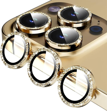 Jeluse Camera Lens Protector for iPhone 17 Pro Max/17 Pro/16 Pro Max/16 Pro/15 Pro Max/15 Pro/14 Pro Max/14 Pro, 9H Tempered Glass Screen Protector Cover Alignment Kit Metal Individual Ring