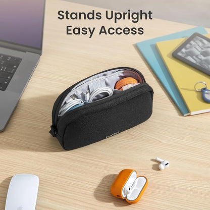 tomtoc Electronics Organizer Travel Case, Water Resistant Travel Bag Cable Organizer for Essentials, Tech Pouch Accessories Carry Storage for Cord, Phone, Cables, Airpods, USB Flash Drive, Daily Items | Water Resistant Tech Pouch Accessories Travel Bag...