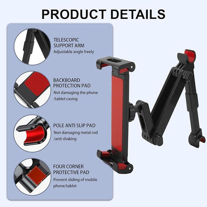 vvag Tablet Holder for Car Headrest,Adjustable iPad Backseat Mount Compatible with iPad Pro, Air, Mini, 4.7-11" Devices,Road Travel Essentials for Kids Accessories (BlackRed)