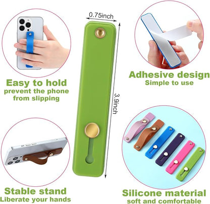 Weewooday 6 Pieces Phone Grip Holder Cell Phone Grip Strap Telescopic Finger Strap Stand Universal Finger Kickstand for Most Smartphones(Lovely Color)