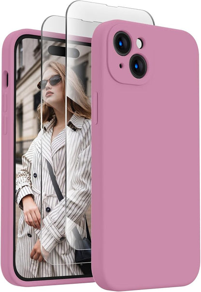 FireNova Designed for iPhone 15 Case, Silicone Upgraded [Camera Protection] Phone Case, Soft Anti-Scratch Microfiber Lining Inside, 6.1 inch, Lilac Purple
