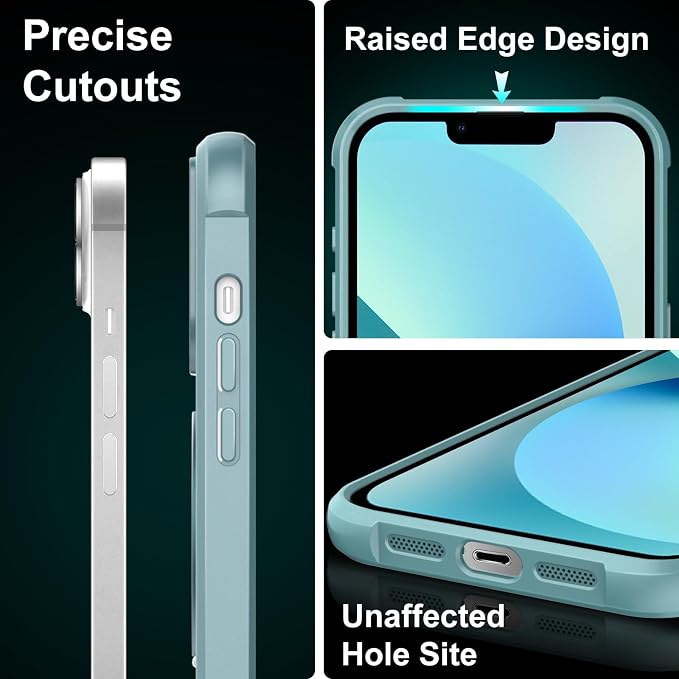 360° Magnetic Swivel Ring for iPhone 13 case, Built-in Metal Stand and Ring Holder, Magsafe Compatible, Military Grade Protection, Shock and Vibration Resistant-Lake Blue