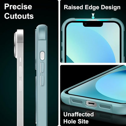 360° Magnetic Swivel Ring for iPhone 13 case, Built-in Metal Stand and Ring Holder, Magsafe Compatible, Military Grade Protection, Shock and Vibration Resistant-Lake Blue