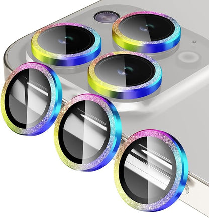 Jeluse Camera Lens Protector for iPhone 17 Pro Max/17 Pro/16 Pro Max/16 Pro/15 Pro Max/15 Pro/14 Pro Max/14 Pro, 9H Tempered Glass Screen Protector Cover Alignment Kit Metal Individual Ring