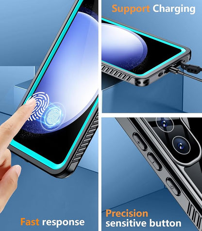 Temdan for Samsung Galaxy S23 FE Case Waterproof, [Military-Grade Drop Protection] [IP68 Underwater] Full Body Heavy Duty Rugged Shock-Proof Case for S23 FE 6.4''-Teal