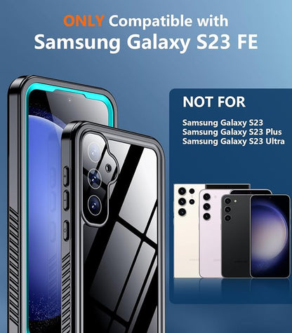 Temdan for Samsung Galaxy S23 FE Case Waterproof, [Military-Grade Drop Protection] [IP68 Underwater] Full Body Heavy Duty Rugged Shock-Proof Case for S23 FE 6.4''-Teal