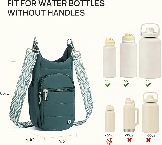 Telena Water Bottle Holder with Strap RFID Crossbody Bags for Women for Walking, Hiking, Cycling