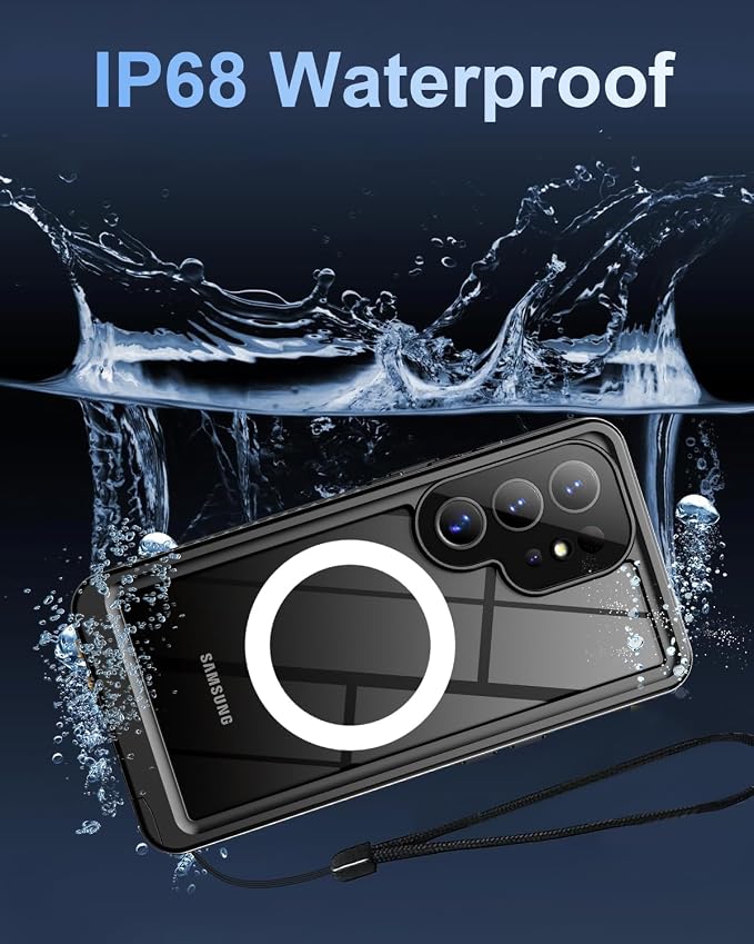Oterkin Waterproof Case for Samsung Galaxy S25 Ultra Case Compatible with MagSafe, Full Body Protective Samsung S25 Ultra Phone Case with Built-in HD Screen & Lens Protector [12FT Military] (Blue)