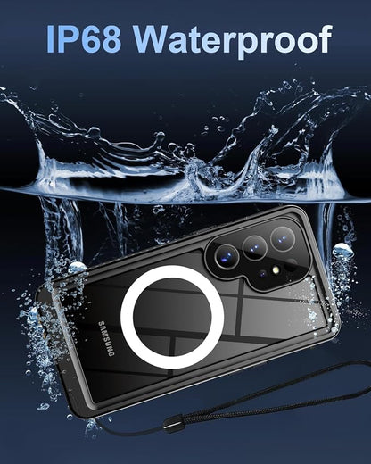 Oterkin Waterproof Case for Samsung Galaxy S25 Ultra Case Compatible with MagSafe, Full Body Protective Samsung S25 Ultra Phone Case with Built-in HD Screen & Lens Protector [12FT Military] (Blue)