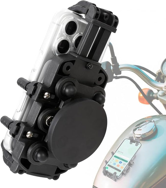 Magnetic Motorcycle Phone Holder - 66 lb Magnetic Pull, Anti-Vibration Heavy Duty Mount for Gas Tank, Universal for iPhone Samsung 4.7-7.2'' Cell Phones