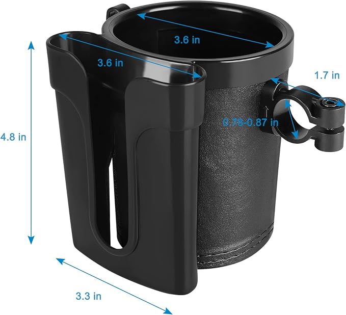 Accmor 3-in-1 Bike Cup Holder with Cell Phone Keys Holder, Bike Water Bottle Holders, Universal Bar Drink Cup Can Holder for Bicycles, Motorcycles, Scooters, Black, 2 Pack