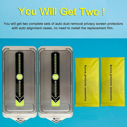 2 Pack 25° Ultra Privacy Screen Protector for iPhone 12/iPhone 12 Pro, [Auto-Dust Removal and Auto-Alignment], Wide-Angle Anti-Spy Tempered Glass Film, Easy and Quick Installation