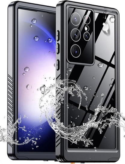 MOZOTER for Samsung Galaxy S23 Ultra Case Waterproof,[IPX8 Underwater Case][Full Body Shockproof & Military Dropproof]Clear Sound Quality Built-in Screen Protector for Samsung S23 Ultra 6.8 inch-Black