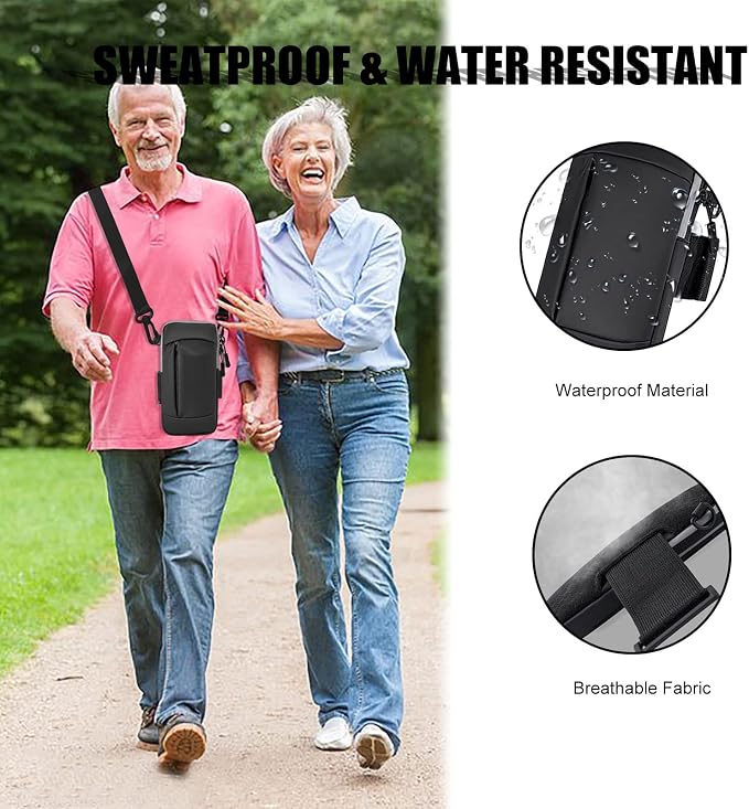 Phone Holder for Running Armband Cell Phone Purse Crossbody for Women Men Kids,iPhone 17 16 16e 15 14 13 12 11 Pro Max Xs Xr X Plus Air SE Mini Galaxy Ultra Edge S26 S25 S24 Note Bag Arm Band