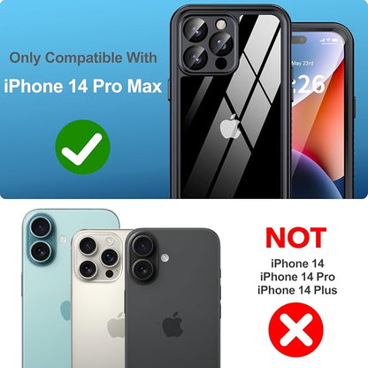 ANTSHARE for iPhone 14 Pro Max Case, with [Built-in Privacy Screen Protector] [IP 68 Waterproof], Anti-Peeping Adsorption Full Body Double Protective Case for iPhone 14 Pro Max, Black