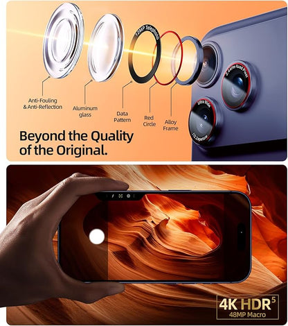 X-it for iPhone 17 Pro Camera Lens Protector, 9H Military Grade High-Alumina Tempered Glass Cover, Shatterproof with Strong Adhesion, Case Friendly & 1:1 Perfect Fit Camera Protector (Blue)