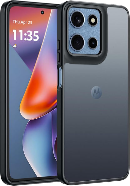 FNTCASE for Motorola Moto G-5G-2025 Case: Frosted Translucent Matte Slim Protective Phone Case - Shockproof Non Slip Anti-Fingerprint Hard Rugged Cell Cover (6.7 Inch/Black)