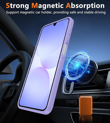 FNTCASE for Galaxy A26 5G Phone Case: Magnetic Matte Translucent Military Grade Drop Protection Cell Phone Cover - Slim Rugged Durable Shockproof Protective for Samsung A26 Cases - Light Purple