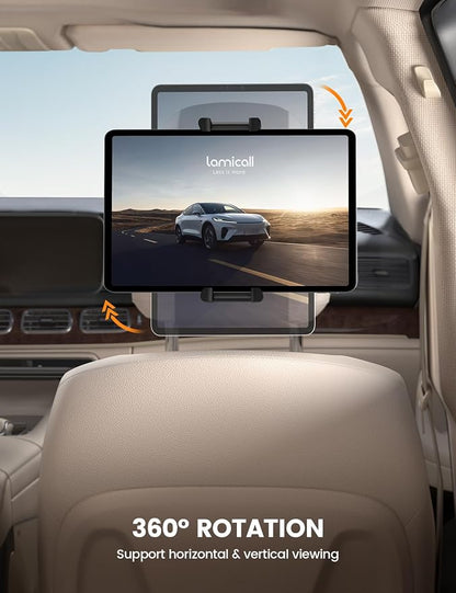 Lamicall 2 Pack Tablet Holder for Car Headrest - [Thick Case Friendly] Car Tablet Mount for Backseat, Road Trip Essentials for Kids, for iPad Pro, Air, Mini, Galaxy, Fire HD, 6.1-13" Tablets