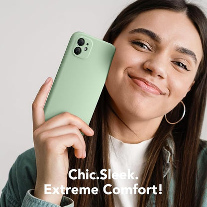 Magnetic for iPhone 11 Phone Case Silicone, Compatible with MagSafe, [Full Camera Protection][Screen Protector] Slim Shockproof Protective Case for iPhone 11 6.1", Light Cyan
