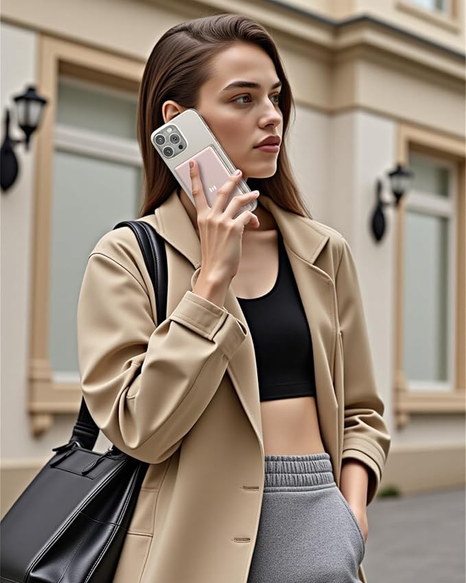 Selore&S-Global Magnetic Power Bank, 5000mAh Slim USB-C 20W Fast Charging, Qi2 Certified 15W Wireless Battery Pack Compatible with iPhone 17 16 15 14 13 12 Series, Travel Essential