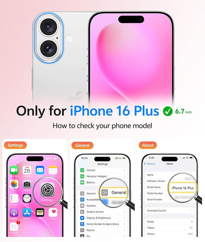 FNTCASE for iPhone 16 Plus Case: [Compatible with Magsafe] Translucent Matte Cases with [Full Camera Protection] [Screen Protector] Military Grade Shockproof Protective Phone Cover - Hot Pink