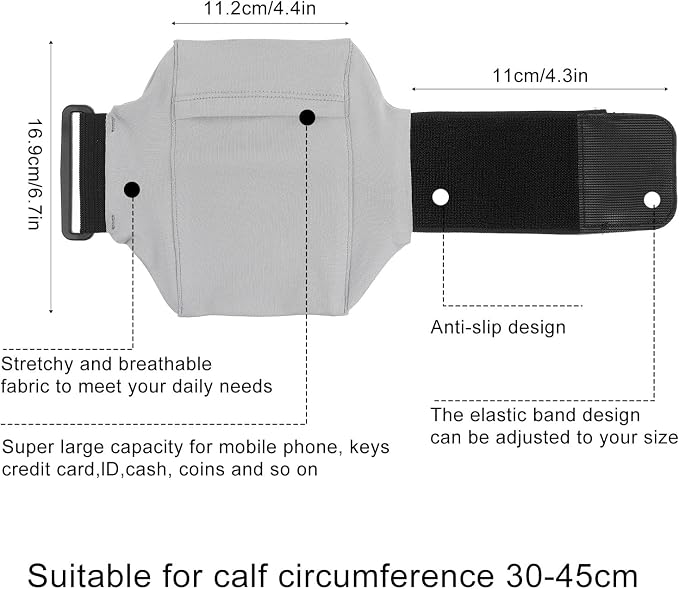 Leg Phone Holder, Cell Phone Leg Straps Ankle Wallet Thigh Holder Wallet Calf Straps Adjustable Arm Pouch Non Slip Sports Armband Storage Bag for Equestrian Jogger Running Workout