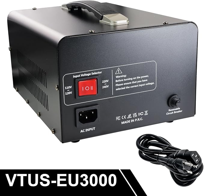 Yinleader 3000W Voltage Converter Transformer(110V to 220V,220V to 110V) | Step Up/Down Converter 110/120 Volt - 220/240 Volt w/US Standard Power Cord,Circuit Breaker Protection (VTUS-EU3000)