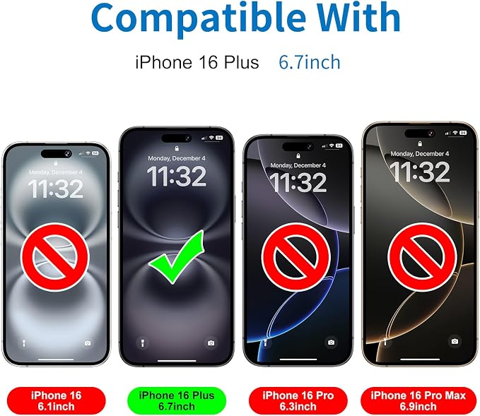 Mothca 2 Pack Matte Glass Screen Protector for iPhone 16 Plus [6.7 inch] + 2 Pack Camera Lens Protector, Anti-Glare & Anti-Fingerprint Case Friendly Tempered Glass Film, Bubble Free, Smooth as Silk