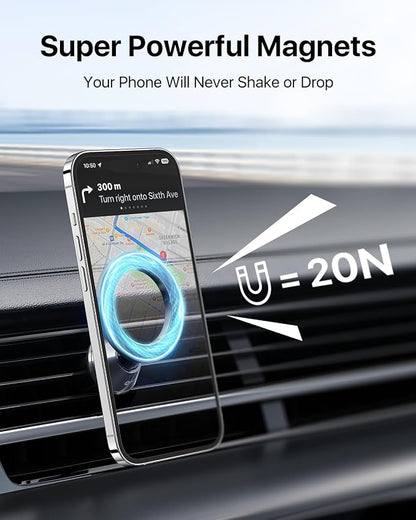 andobil for Magsafe Car Mount [Strongest Magnet, Easy Install] All Metal Magnetic Car Phone Holder for iPhone 17/16/15/14/13 Pro Max, 360° Air Vent Cell Phone Holder Car for Samsung Galaxy S26/S25/S24