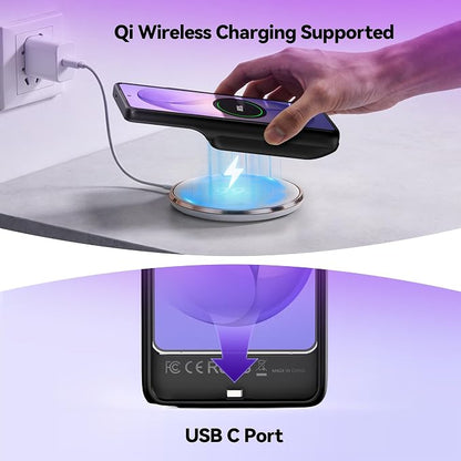 NEWDERY for Samsung Galaxy S26 Ultra/S25 Ultra Battery Case,9500mAh Qi Wireless Charging Supported,Portable Protective Charger Case with Extended Battery Pack for Galaxy S26 Ultra&S25 Ultra 6.9"