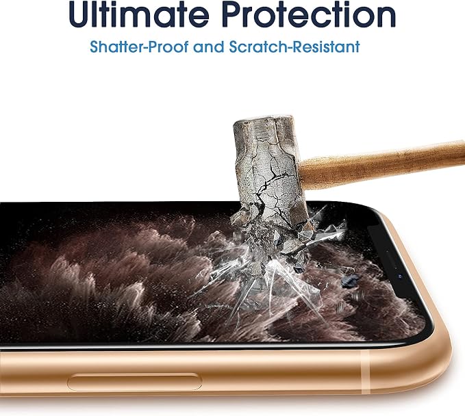 amFilm OneTouch Glass Screen Protector for iPhone 11 Pro (5.8") with Easy Installation Kit, Tempered Glass, 2 Pack